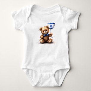 teddybeer en ballon met de Israëlische vlag. Romper