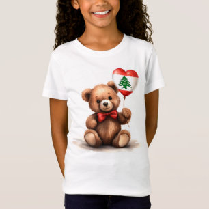Teddybeer en ballon met de Libanese vlag. T-shirt