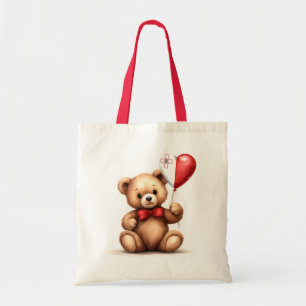 Teddybeer en ballon met de Maltese vlag. Tote Bag