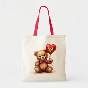 Teddybeer en ballon met de Montenegrijnse vlag. Tote Bag