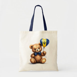 Teddybeer en ballon met de vlag van Barbados. Tote Bag