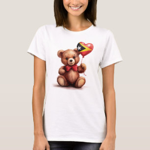 teddybeer en ballon met de vlag van Oost-Timor. T-shirt