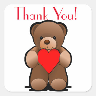 Teddybeer en hart dank je Label