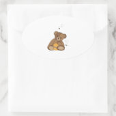 Teddybeer en honing ovale sticker (Tas)
