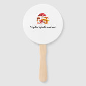 Teddybeer en paddenstoel Wonderland Handwaaier (Achterkant)