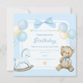 Teddybeer en schommelpaard kaart (Voorkant)