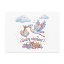 Teddybeer en vogel | Baby Shower Kunst