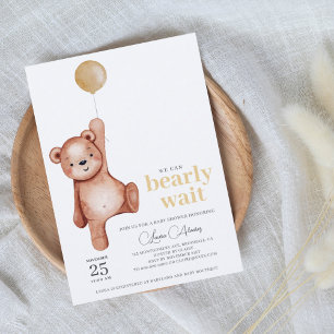 Teddybeer genderneutraal Baby shower Kaart