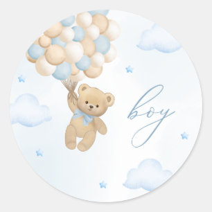 teddybeer geslacht onthullen jongen ronde sticker