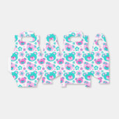 Teddybeer gezichten en bloemen geschenkdoos met pa bedankdoosjes (Uitgevouwen)