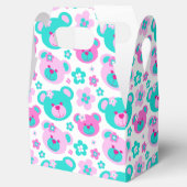 Teddybeer gezichten en bloemen geschenkdoos met pa bedankdoosjes (Geopend)