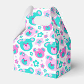 Teddybeer gezichten en bloemen geschenkdoos met pa bedankdoosjes (Voorkant Zijde)