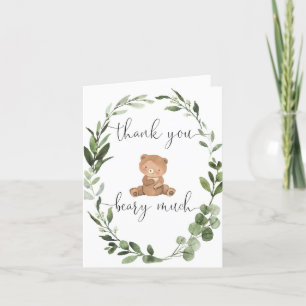 Teddybeer groen eucalyptus schattig bedankkaart