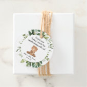 Teddybeer groen schattig baby shower dank u bedankjes labels (In situ)