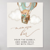 Teddybeer, groene heteluchtballon, Momosa Bar Poster (Voorkant)