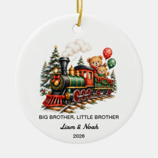 Teddybeer grote broer kleine broer Kerstmis Keramisch Ornament