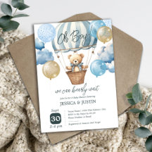 Teddybeer-hete-luchtballon voor babyborrel