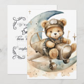 Teddybeer in de aankondiging van de geboorte van h (Voorkant / Achterkant)