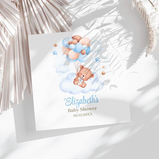 Teddybeer in de Sky Baby shower servetten