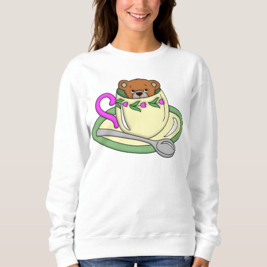 Teddybeer in de Tea Cup Trui (Voorkant)