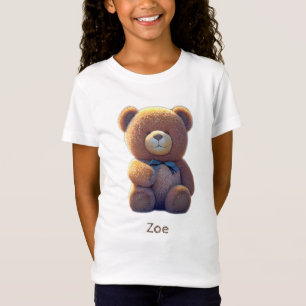 Teddybeer in een weide, schattig kinder t-shirt