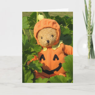 Teddybeer in het Flard van de Pompoen Kaart