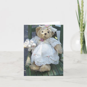 Teddybeer in kleding met de Stoel Notecards van de Kaart