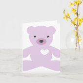 Teddybeer in Paars Kaart (Gele Bloem)