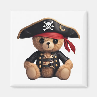 Teddybeer in piratenvermomming magneet