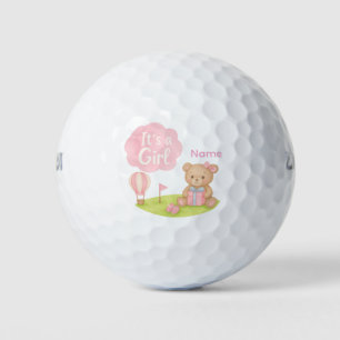 Teddybeer is meisje voor Baby shower Golfballen