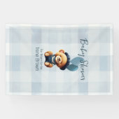 Teddybeer Jean Baby shower Blauwe Banner (Horizontaal)