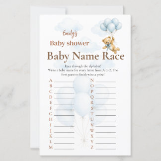  Teddybeer Jongensnaam Race Baby Shower Spel