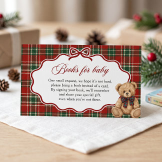 Teddybeer Kerst Babyshowerboek voor baby Informatiekaartje