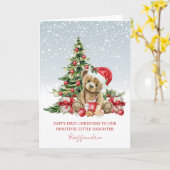 Teddybeer kerstboom Mijn 1e kerst Kaart (Gele Bloem)