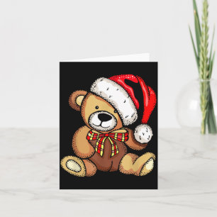 Teddybeer Kerstman Hoed Kerstmis Pyjama Schattig K Kaart