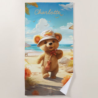 Teddybeer kinder strand en zwembad handdoek