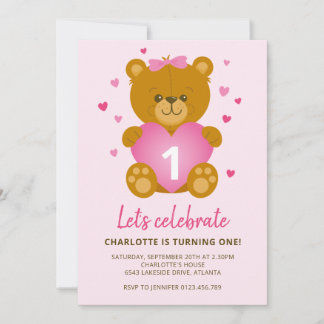 Teddybeer Kinderverjaardagsfeest Uitnodiging