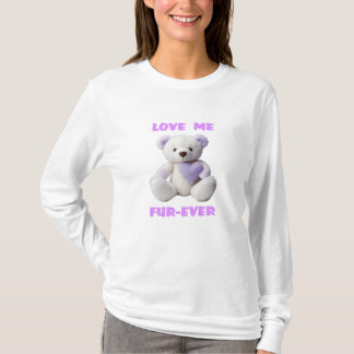 teddybeer knuffelen lavendel hart Valentijnsdag T-shirt