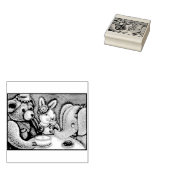 TEDDYBEER, KONIJN & OLIFANT PARTY RUBBER STEMPEL (Gestempeld)