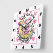 Teddybeer: liefde, harten, beste moeder vierkante klok (Hoek)