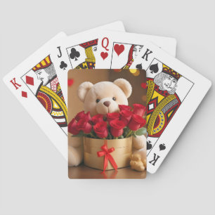 Teddybeer liefde teder romantisch mooi cadeau pokerkaarten