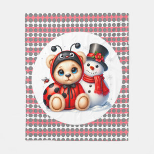 Teddybeer lieveheersbeestje met Snowman Baby showe Fleece Deken