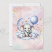 Teddybeer Maan Wolken Regenboog Baby Shower  Kaart (Achterkant)