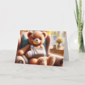 Teddybeer met arm in een slinger kaart (Voorkant)