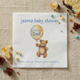 Teddybeer met ballon baby showers servet