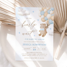 Teddybeer met Blue Balloons Baby shower