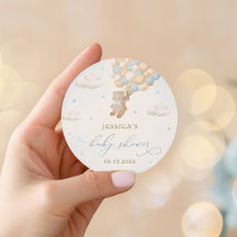 Teddybeer met Blue Balloons Baby shower