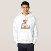 Teddybeer met boog die het lachsignaal vasthoudt hoodie (Voorkant volledig)