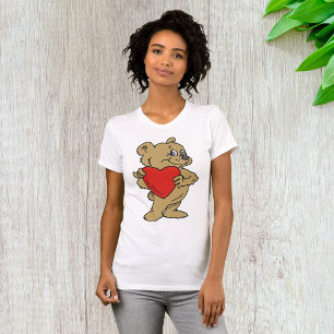 Teddybeer met een rood hart vrouwen T-shirt