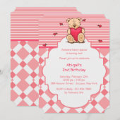 Teddybeer met hartinvocatie kaart (Voorkant / Achterkant)